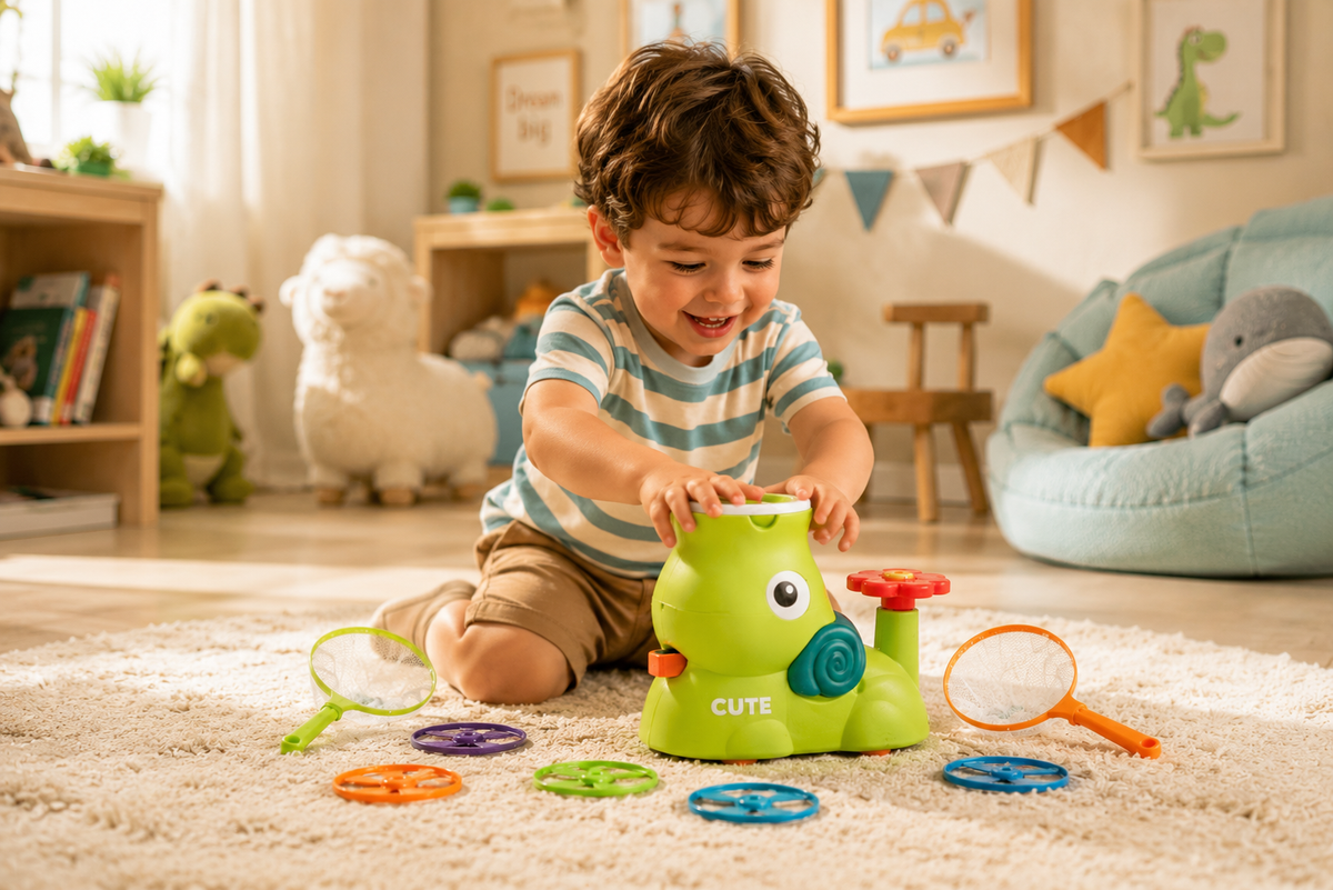 Cute Duck Flying Disc Launcher Set for Kids