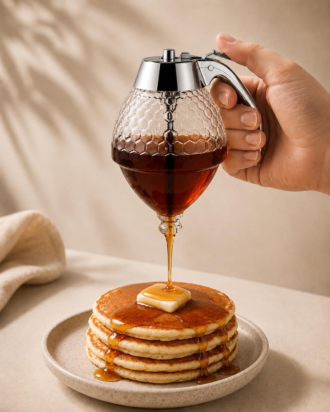 Glass Honey Dispenser/Syrup Dispenser