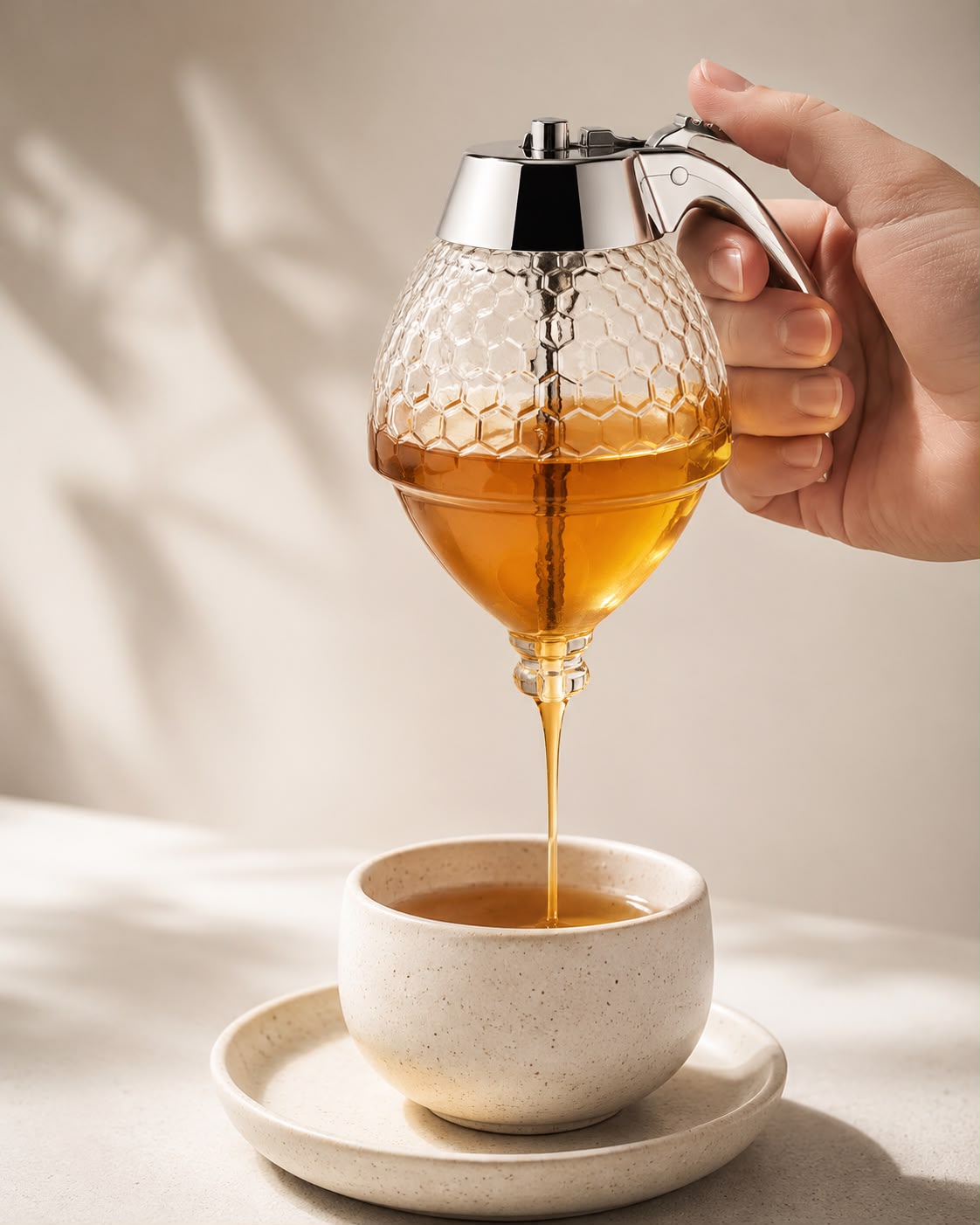 Glass Honey Dispenser/Syrup Dispenser